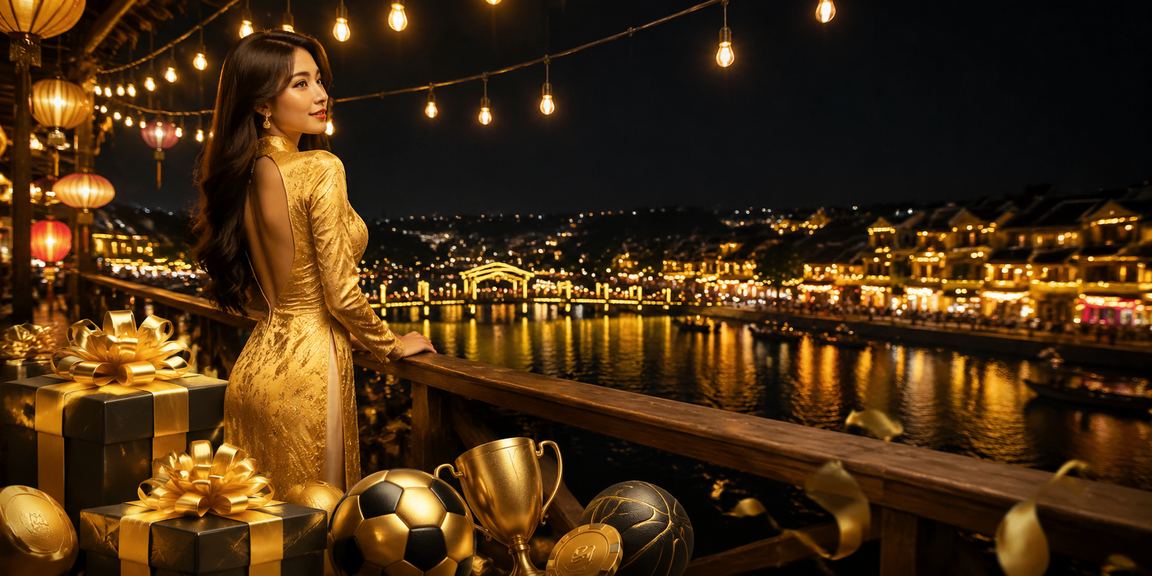 Người chơi cá cược thể thao tại Hội An với trang phục áo dài truyền thống