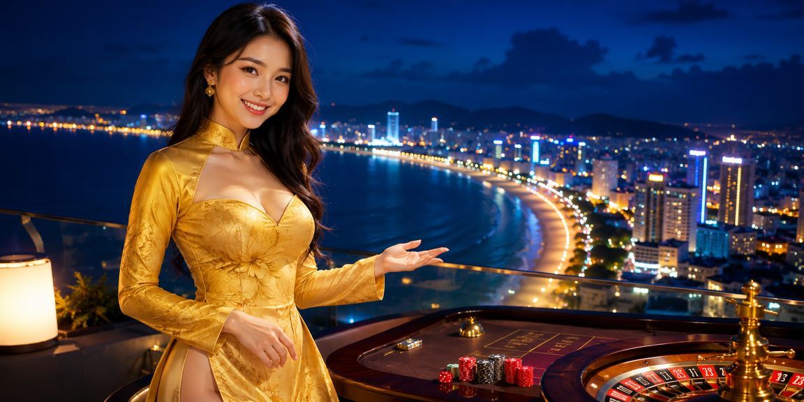 Thành viên VIP tại Quy Nhơn sử dụng ứng dụng casino mobile với trang phục áo dài truyền thống